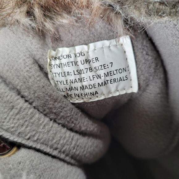 London Fog Melton 2 womens winter duck boots snow boots faux fur brown size 7 - Picture 11 of 14